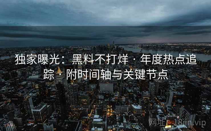 独家曝光：黑料不打烊 · 年度热点追踪 · 附时间轴与关键节点