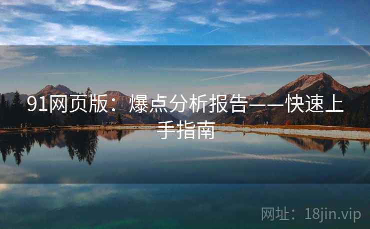 91网页版：爆点分析报告——快速上手指南  第1张