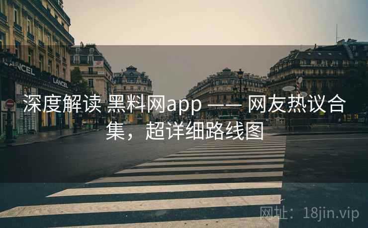 深度解读 黑料网app —— 网友热议合集，超详细路线图
